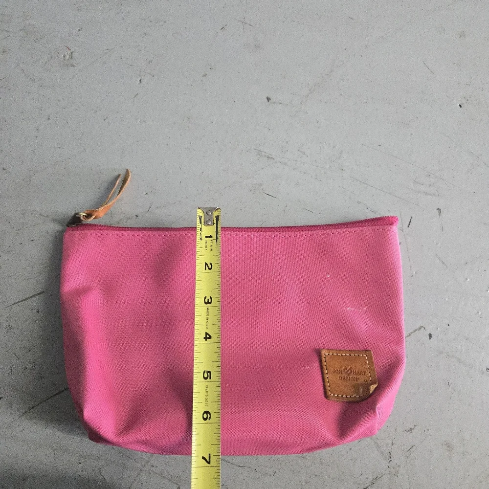 Jon Hart Design Large Travel Kit Pink Coated Canvas Toiletry Makeup Bag 